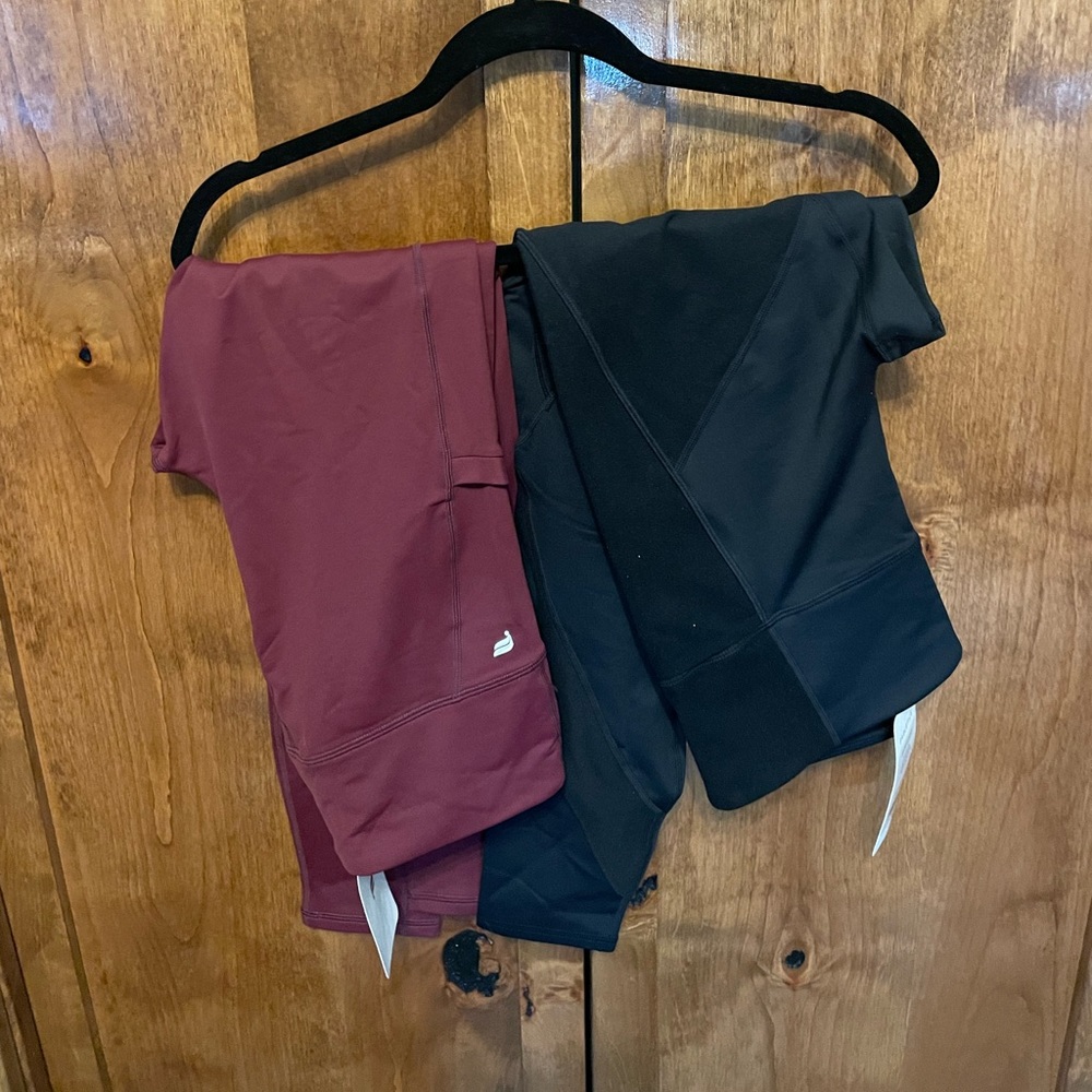 2 pairs of high waisted, fleece lined, leggings, fabletics, size M, NWT